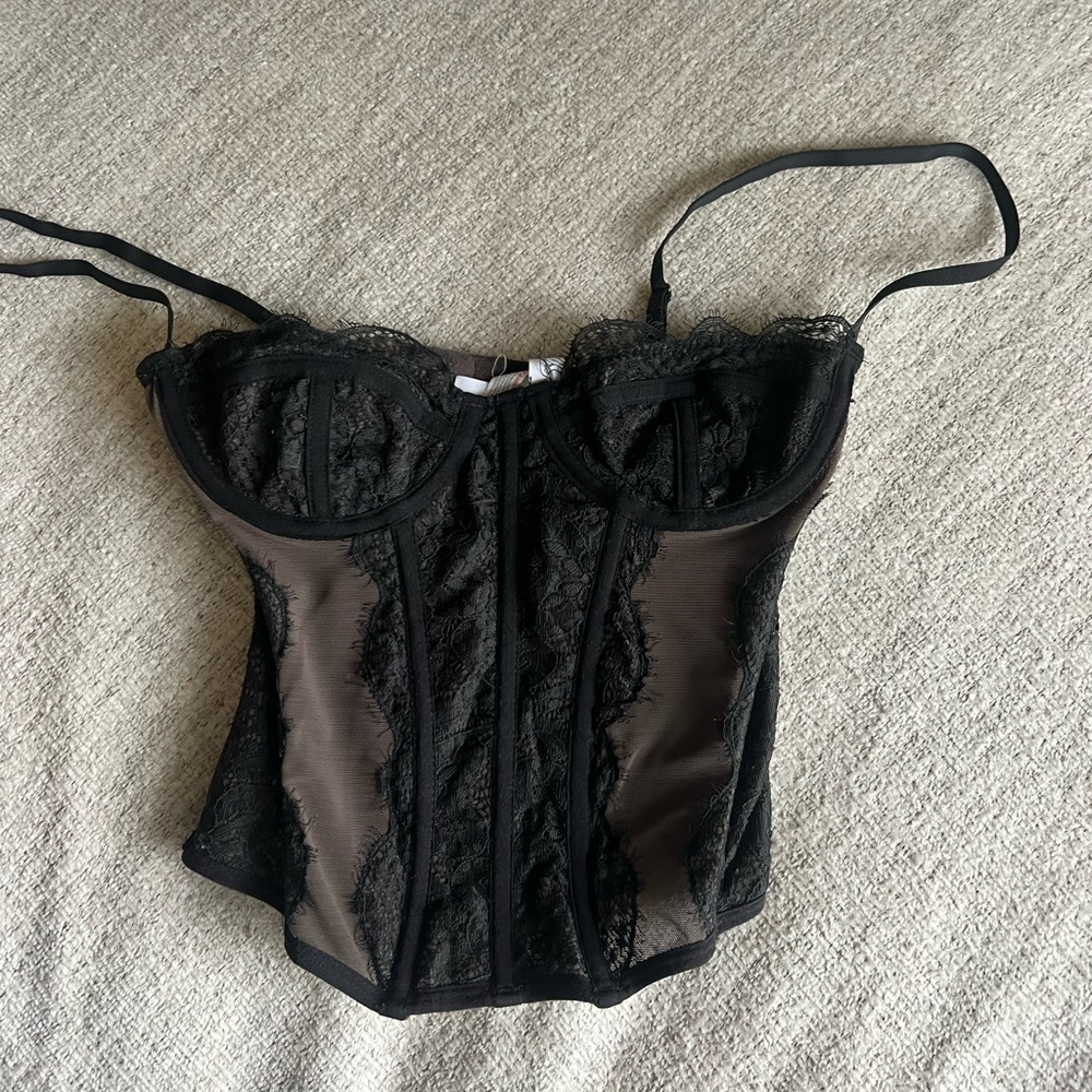 Urban Outfitters Sheer Black Lace Top
